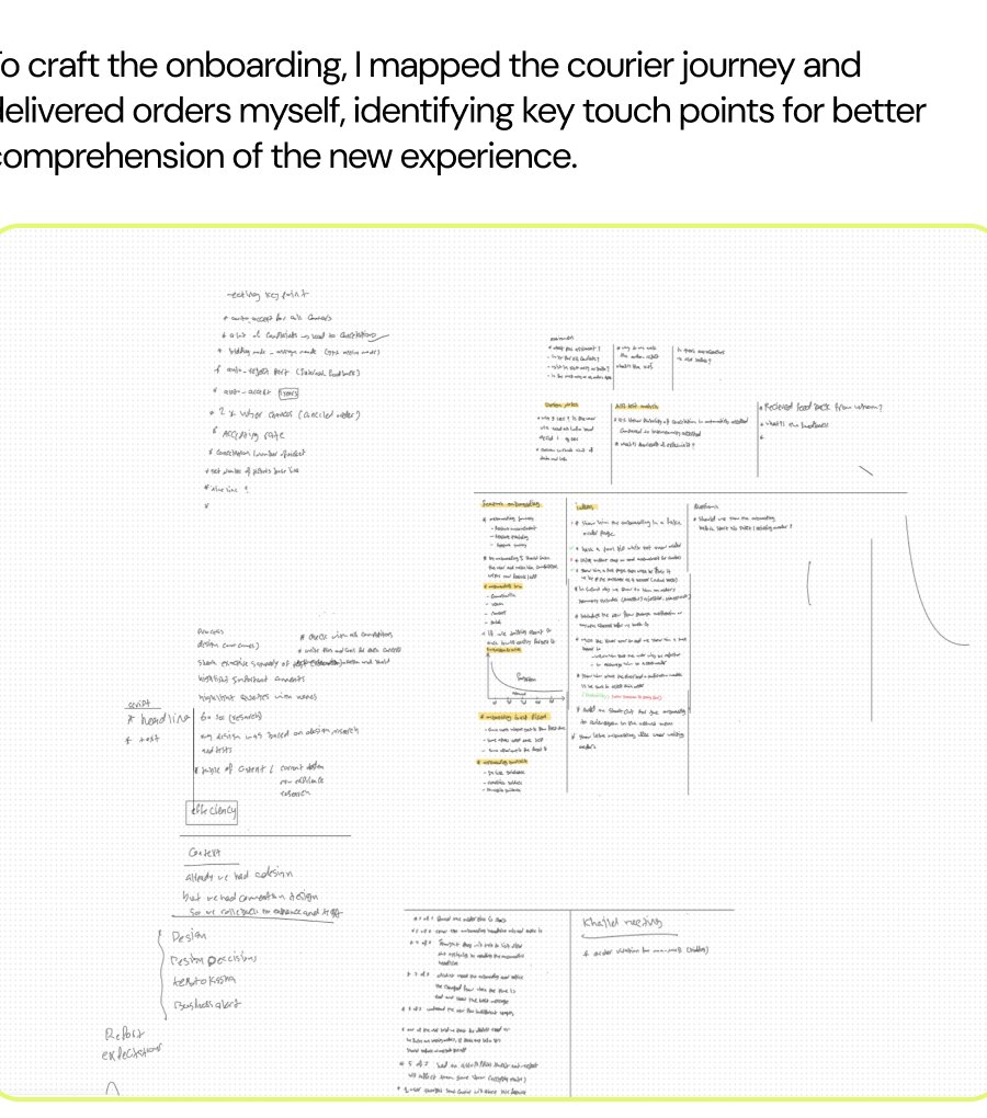 Courier journey mapping and process notes